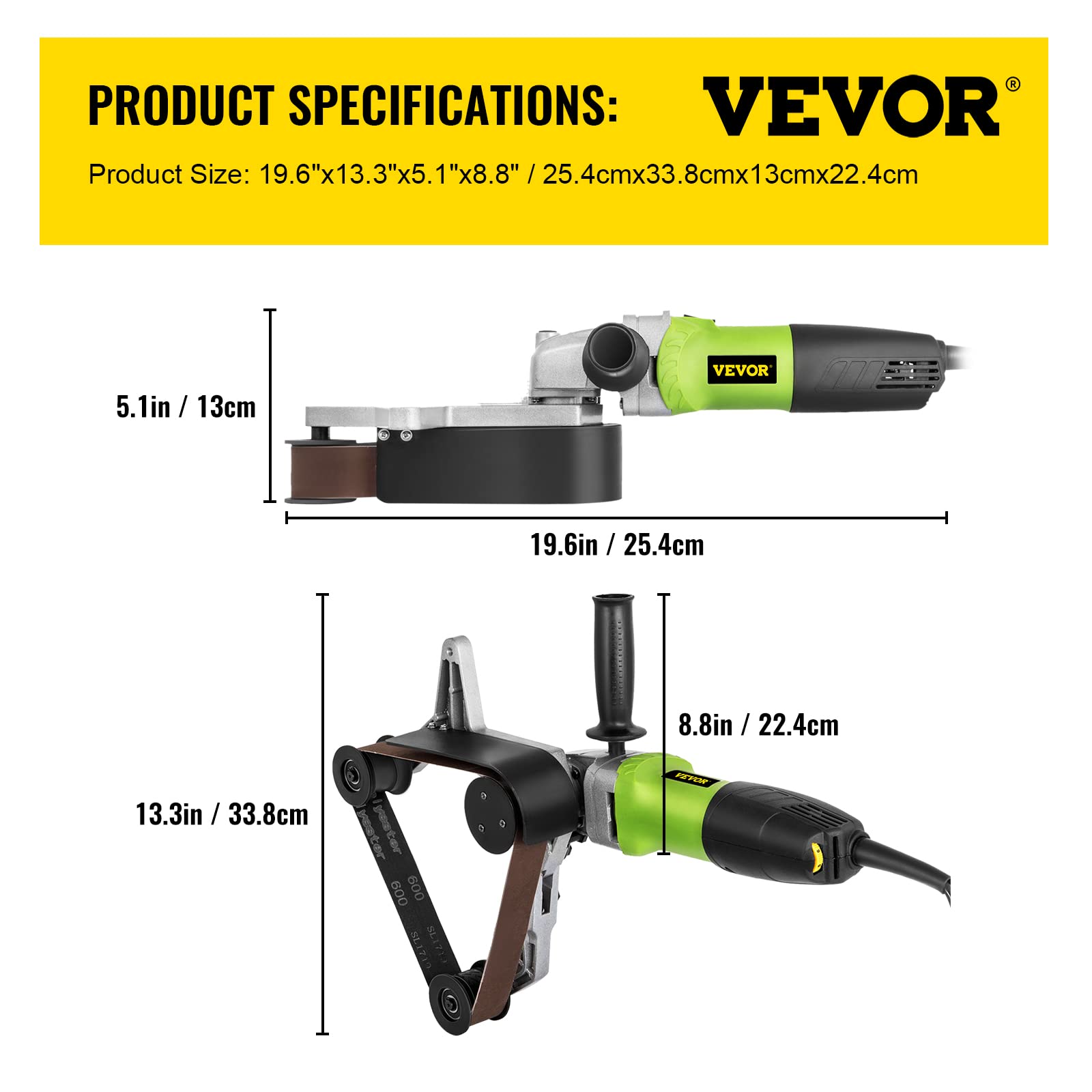 Mophorn 800W 220V Belt Sander - Variable Speed 700-3000 RPM Pipe & Tube Polisher for Metal, Wood & DIY Projects - Perfect for Home Workshops & Professional Use