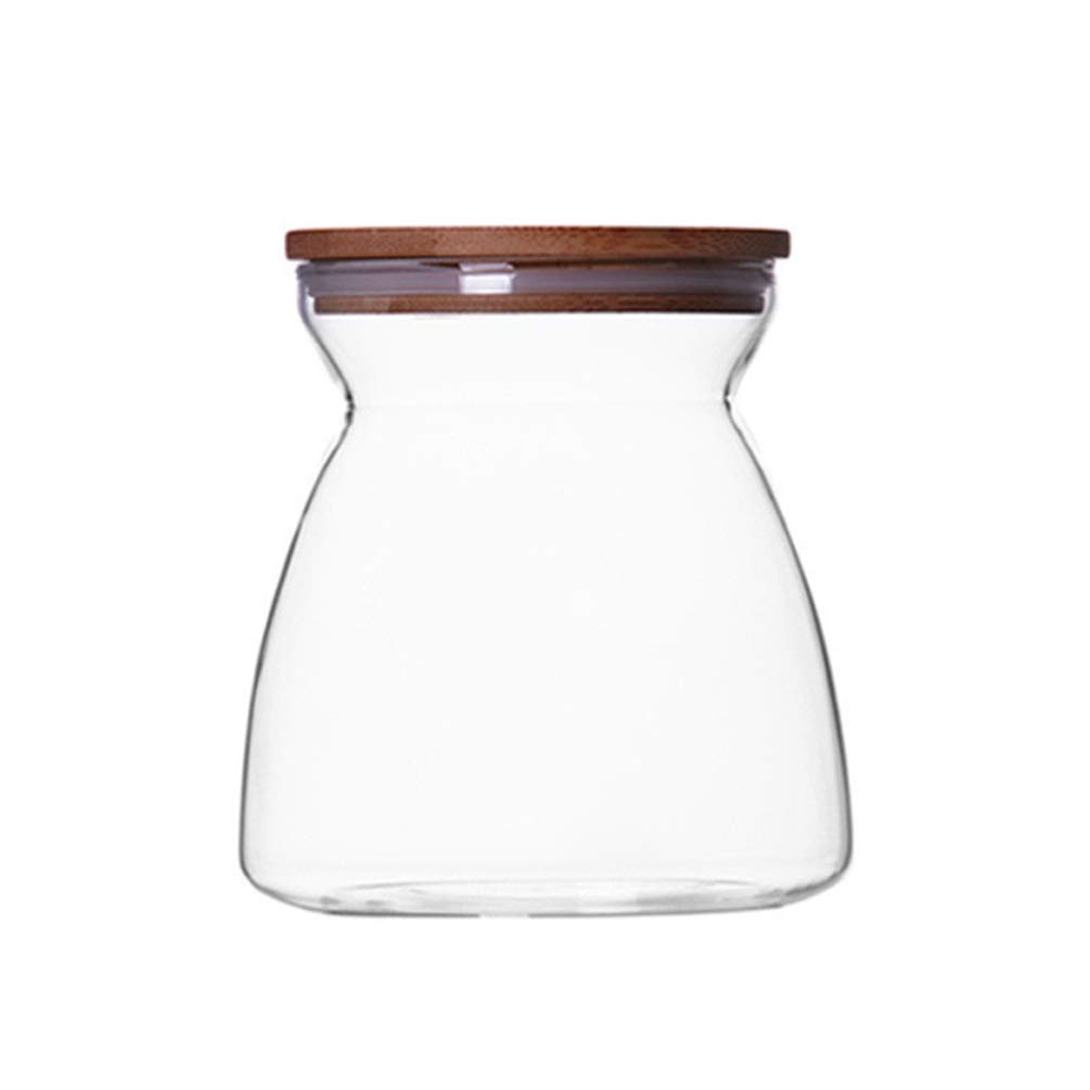 UPKOCH 700ml Airtight Glass Canister with Sealed Wood Lid - Food Storage Jar for Coffee, Tea, Nuts, Honey - Kitchen Counter Organizer & Pantry Container | Perfect for Coffee Bars, Baking Ingredients & Bulk Food Storage