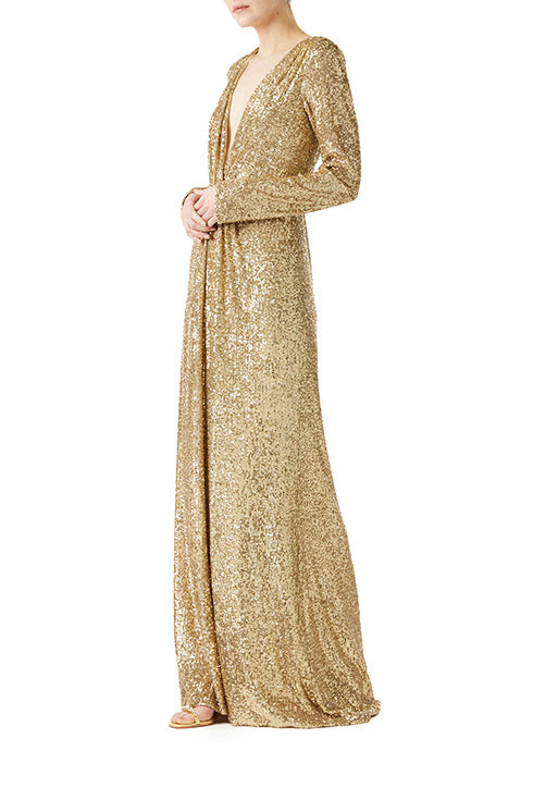 Elegant Deep V Neck Sequin Evening Gown for Women - Perfect for Prom, Party, and Special Occasions