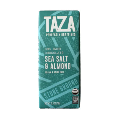 Organic 80% Dark Chocolate Bar with Sea Salt & Almonds - Premium Vegan, Gluten-Free Snack for Gifts, Desserts & Healthy Indulgence