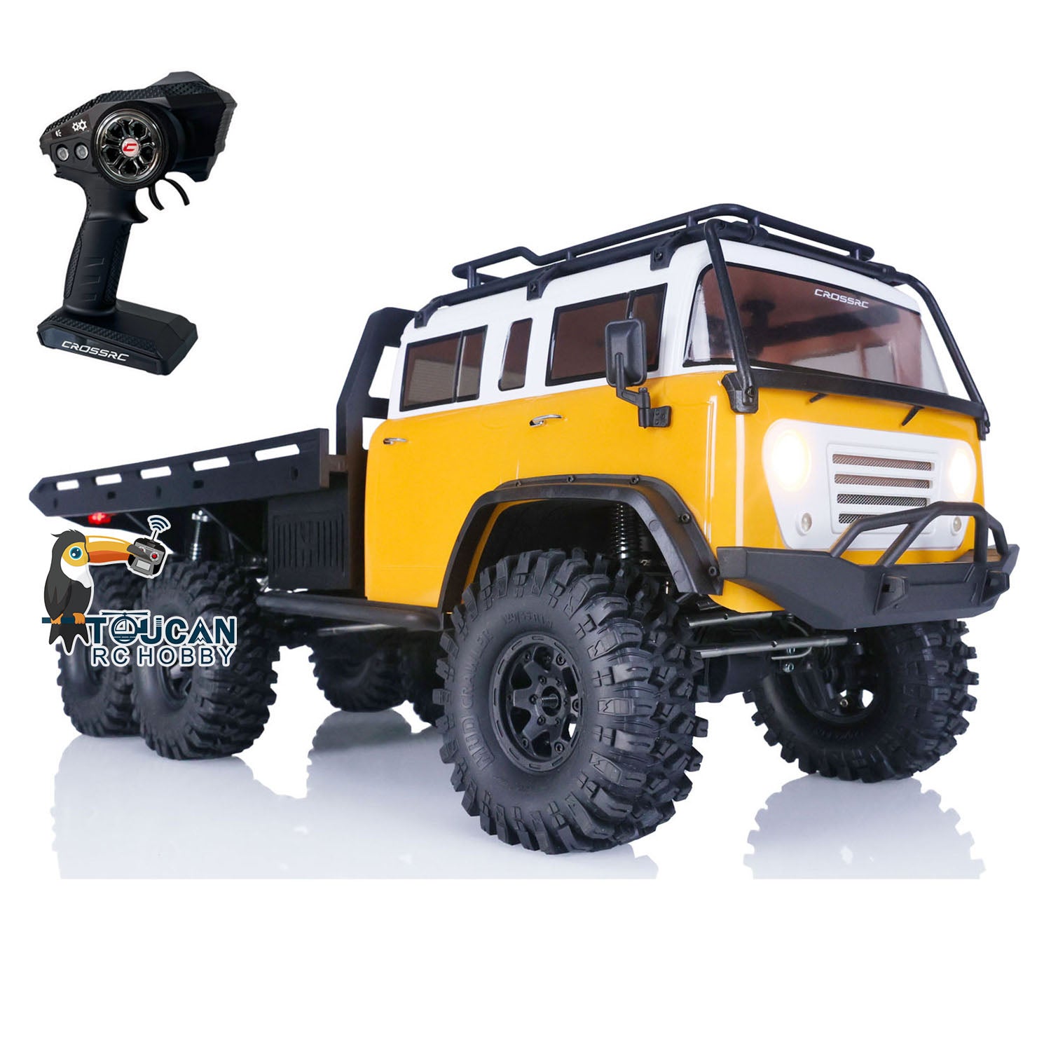 CrossRC 1/10 JT6 6WD 6X6 RC Rock Crawler Truck - 2.4GHz Remote Control Off-Road Vehicle with PNP ESC, Motor, Servo & LED Lights (US Stock) - Perfect for Trail Crawling, Off-Road Adventures and DIY RC Enthusiasts