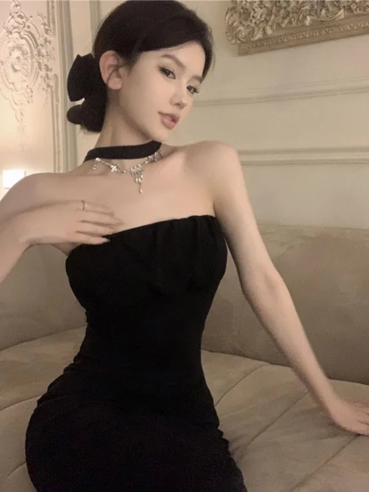 Elegant Backless Party Dress for Women - Vintage Off Shoulder Bodycon Mini Dress with Split Wrap Design | Perfect for Summer Nights, Date Nights, and Cocktail Parties