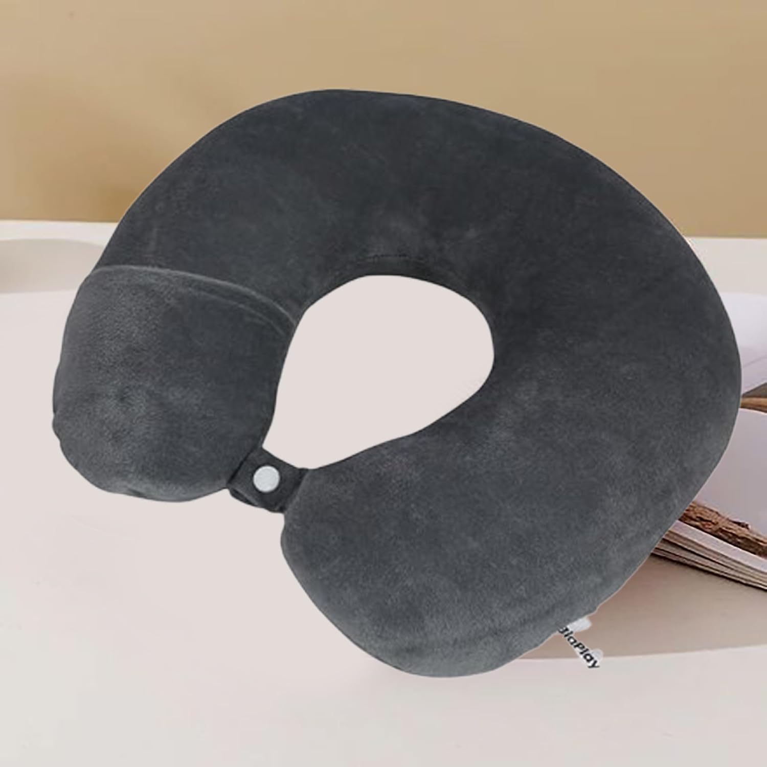 BigPlayer Memory Foam Travel Neck Pillow - Ergonomic Support for Neck Pain Relief on Flights, Cars & Long Trips | Grey Airplane & Car Cushion for Ultimate Comfort | Perfect for Business Travel, Road Trips & Commuting