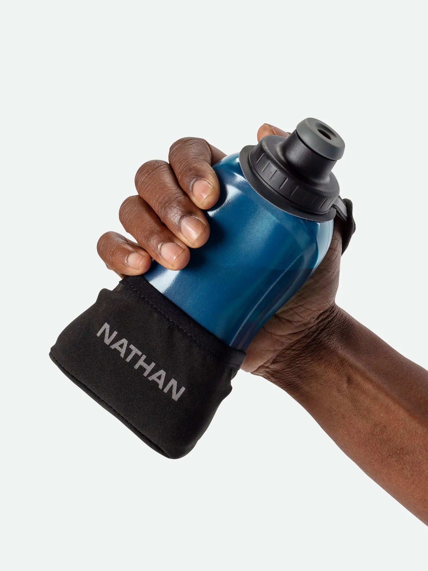 QuickSqueeze Lite 12oz Handheld Water Bottle - Leak Proof & Easy Squeeze (Black/Marine Blue) - Perfect for Gym, Hiking & Outdoor Activities