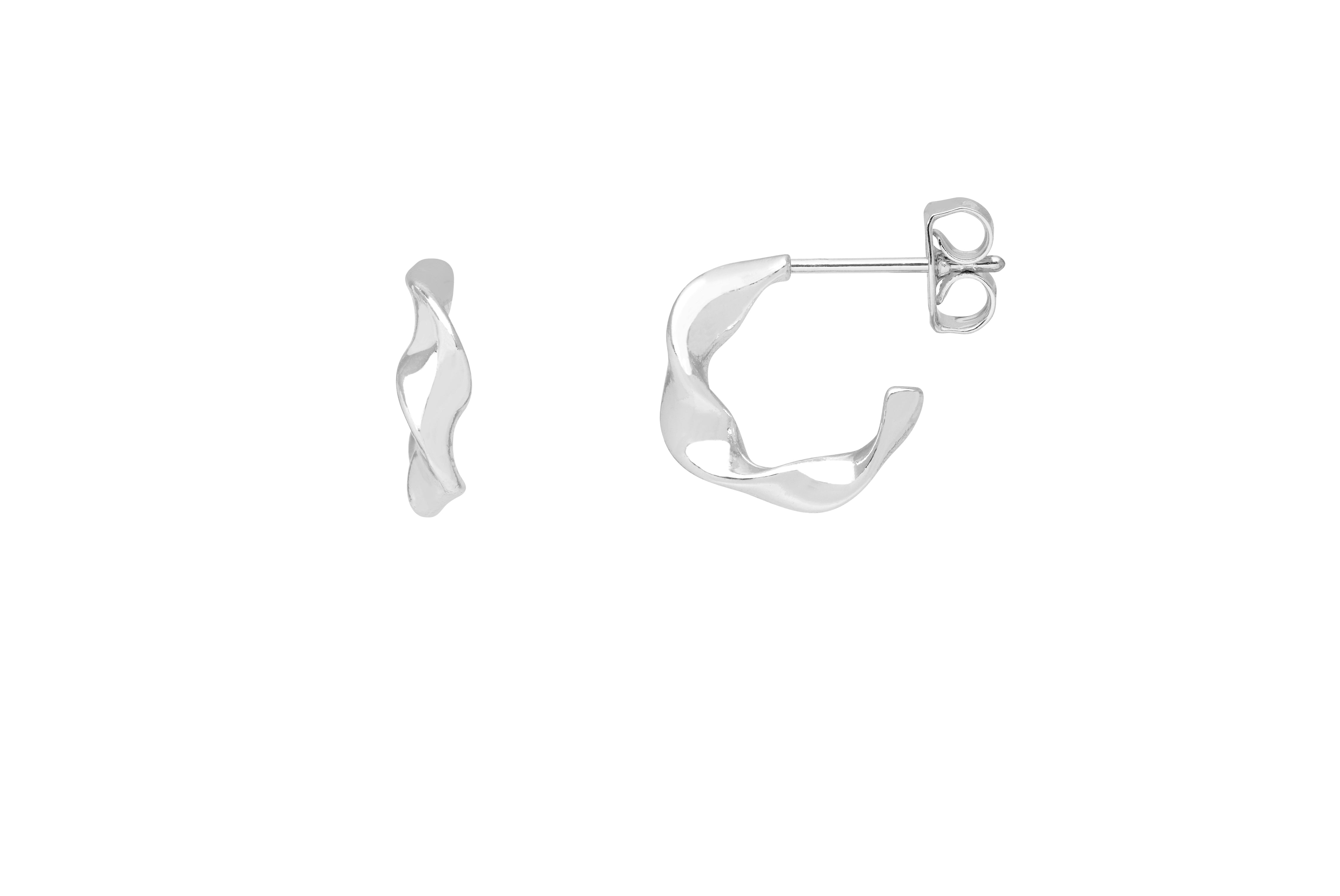 Silver Plated Twist Wave Hoop Earrings for Women - Trendy Boho Chic Jewelry Gift - Perfect for Parties, Weddings & Everyday Wear (Ebe5074S)
