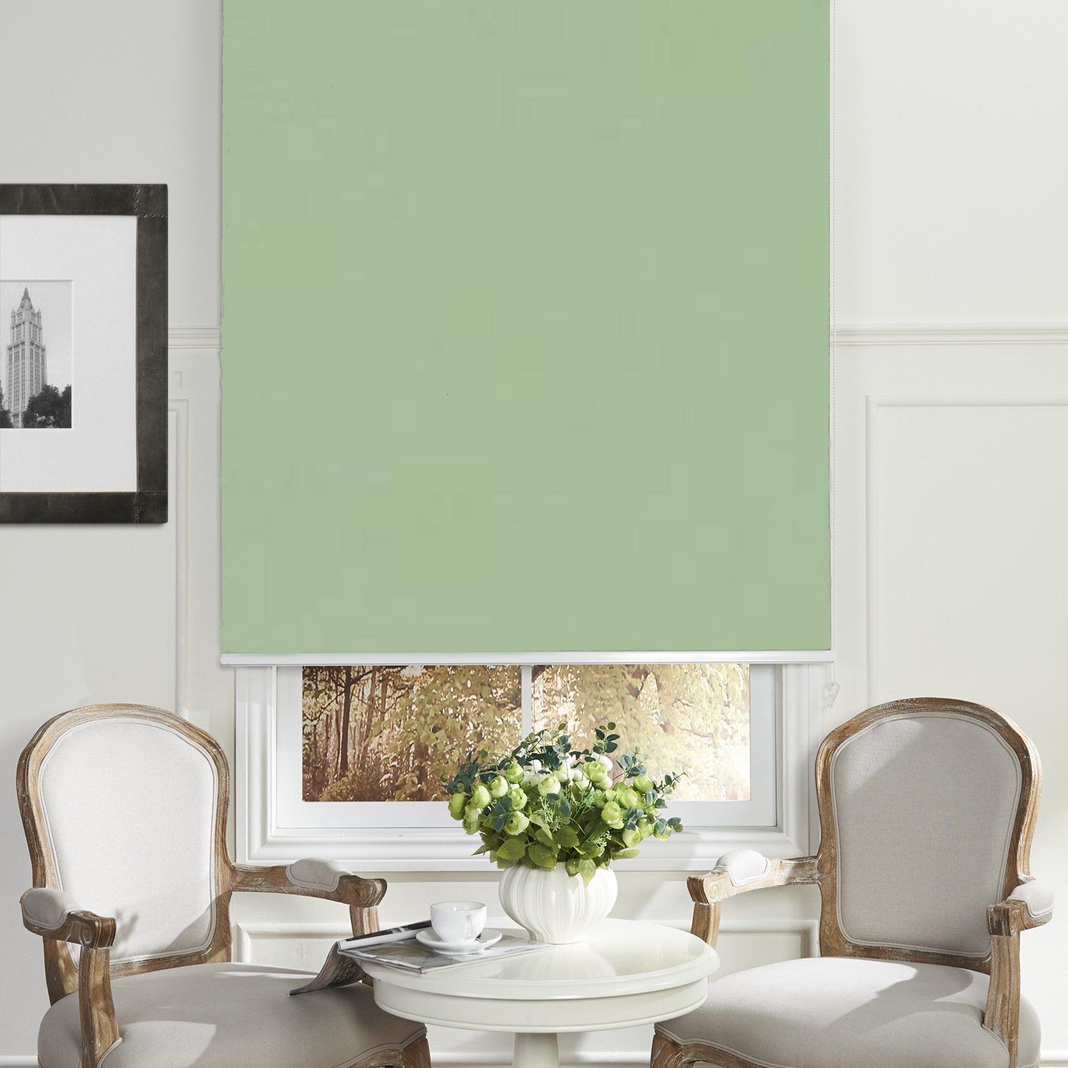 Premium Blackout Window Shades - Cordless UV Protection Roller Blinds for Home & Office (55