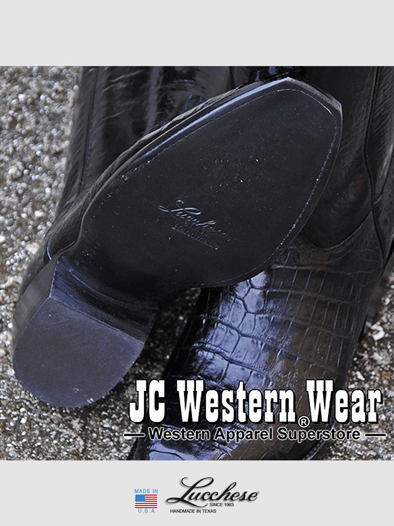 Lucchese GC9613.13 Men's Classic Ultra Caiman Belly Skin Cowboy Boots - Black Western Boots for Men | Perfect for Rodeo, Country Dancing & Western Fashion