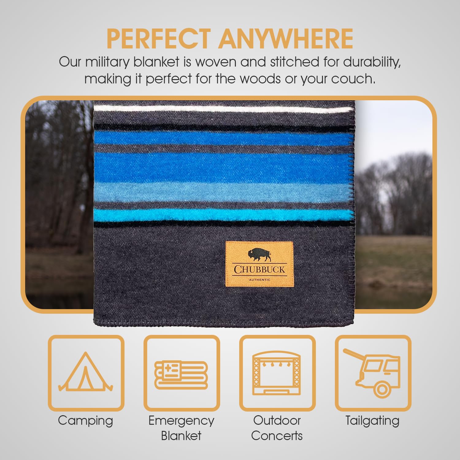 Chubbuck 100% Pure Wool Blanket - 60