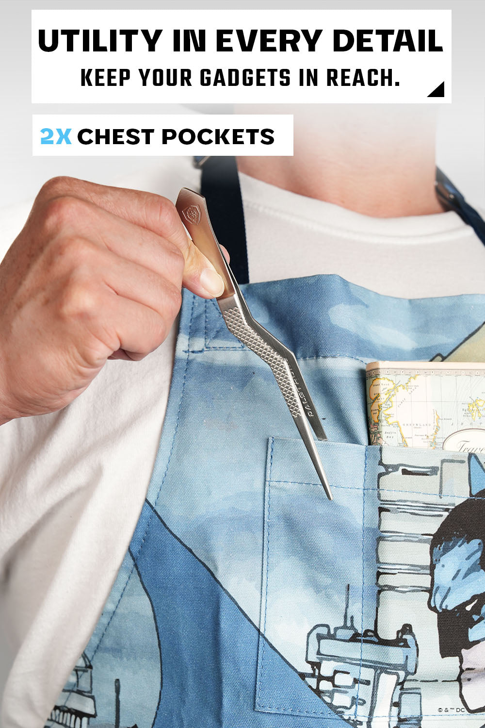 Batman™ Edition Chef's Apron - 100% Breathable Cotton Kitchen Apron for Cooking & Grilling - Premium Dalstrong© Blue Legend Design for Home Chefs & BBQ Enthusiasts
