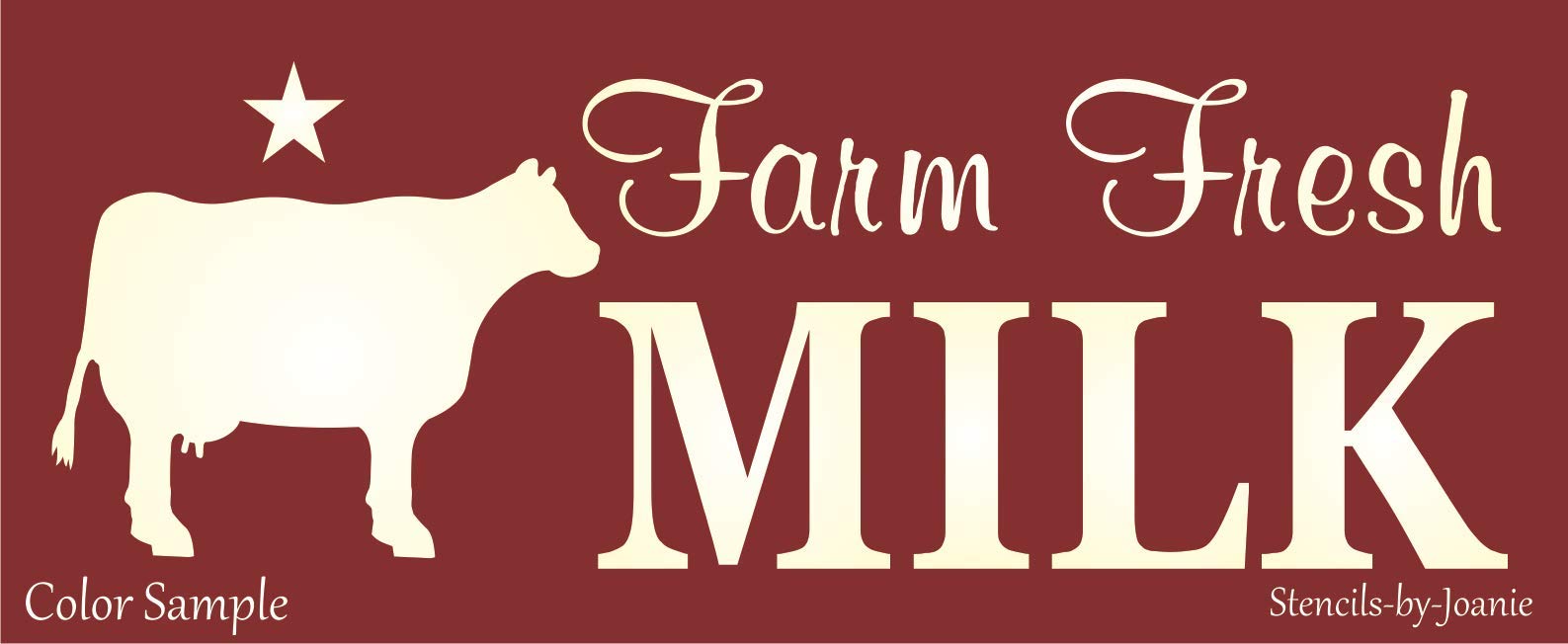 Farm Fresh Milk Dairy Cow Barn Star Country Kitchen Decor DIY Craft Signs - Rustic Farmhouse Wall Art for Kitchen, Dining Room, or Country Home Decor (WES1A)