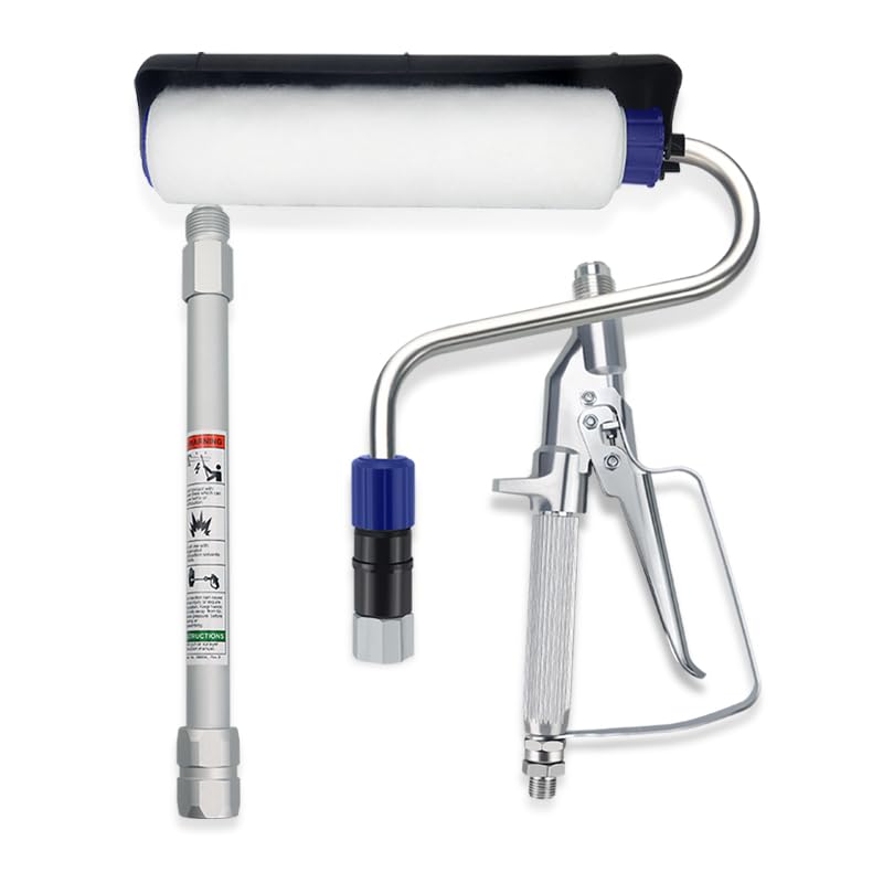 High Pressure Airless Paint Sprayer with 11.8 Inch Extension Pole - Self-Priming Paint Roller & Wall Brush for Interior/Exterior Painting | Perfect for Home Renovation, DIY Projects & Professional Use