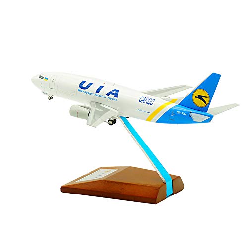 1/200 & 1/72 Scale Ukraine International Airlines B737-300 Alloy Model Aircraft - Collectible Die-Cast Airplane for Kids & Adults, Perfect Gift for Aviation Enthusiasts - Display, Play & Educational Toy for Home, Office or Classroom Decor