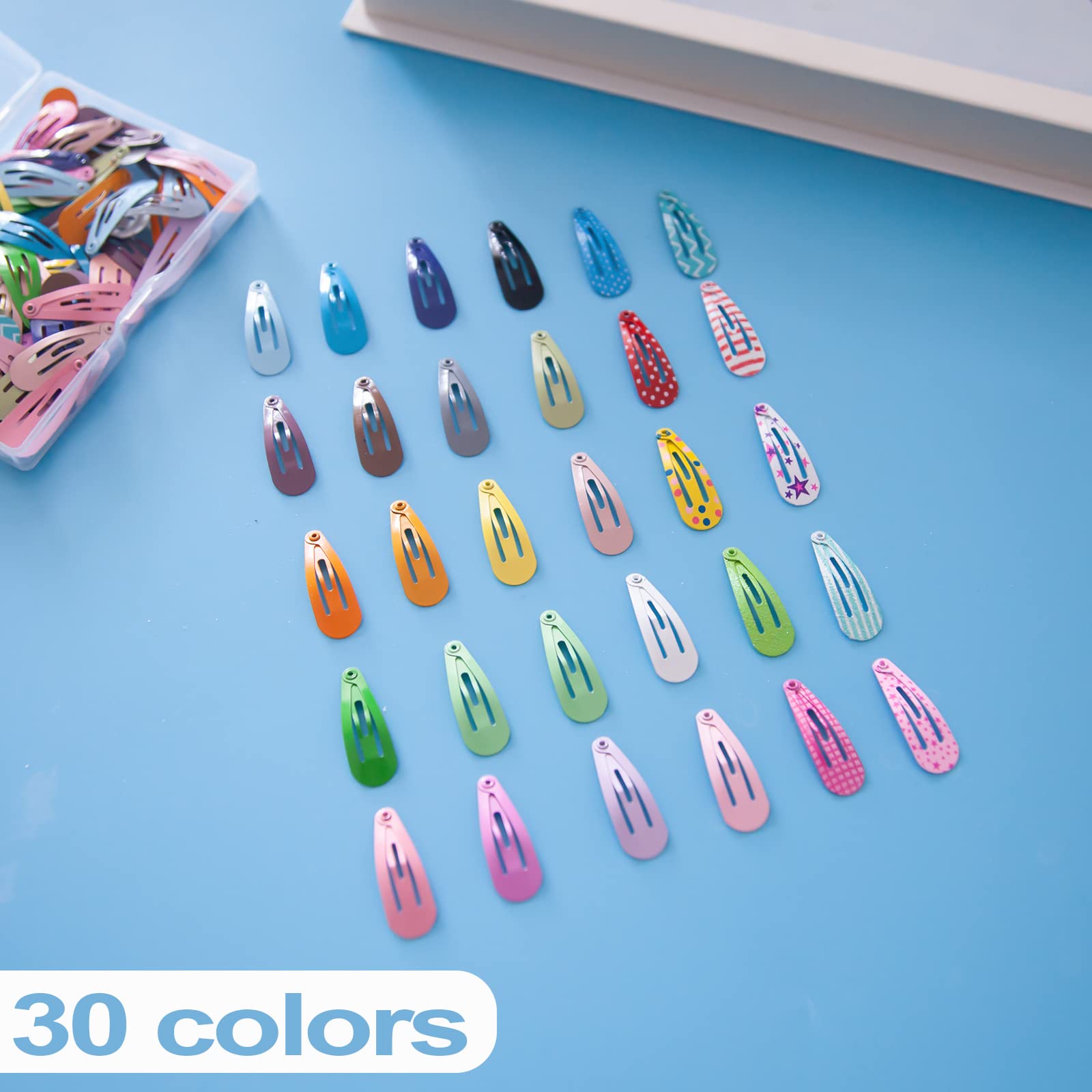 120PCS Premium Snap Mini Hair Clips for Girls & Toddlers - Non-Slip Metal Hair Barrettes with Bows (30 Colors, 1.2 Inch) - Perfect for School, Parties & Daily Hair Styling