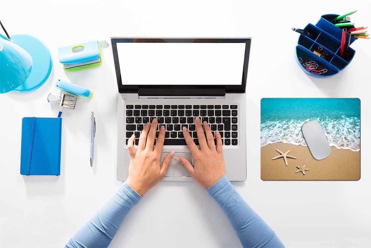 Premium Non-Slip Rubber Base Mouse Pad - Washable Square Cloth Mousepad for Office & Laptop (7.9