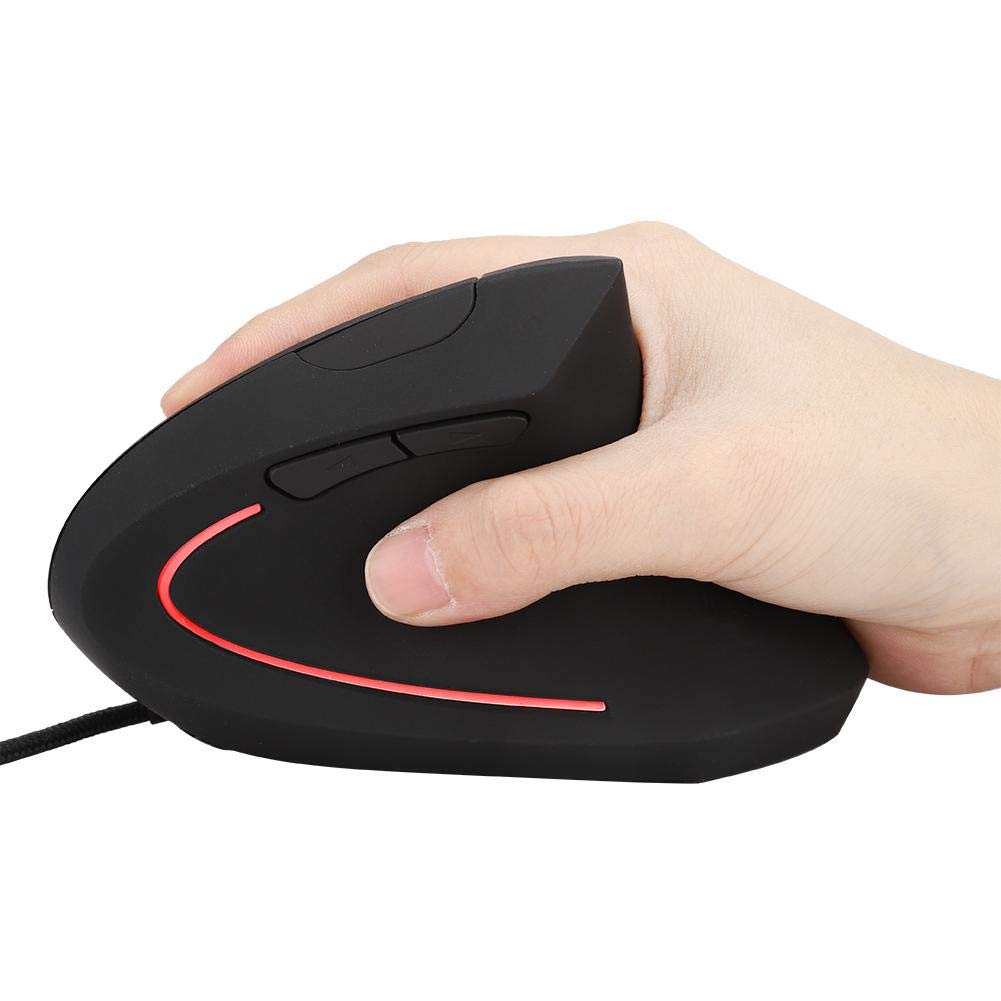 Wendry Wired Ergonomic Mouse - 3200DPI Vertical Gaming Mouse with 6D Adjustable Design & LED Backlight - Comfortable Optical Mouse for PC, Laptop, Office & Gaming (Black) | Perfect for Long Work Sessions & Competitive Gaming