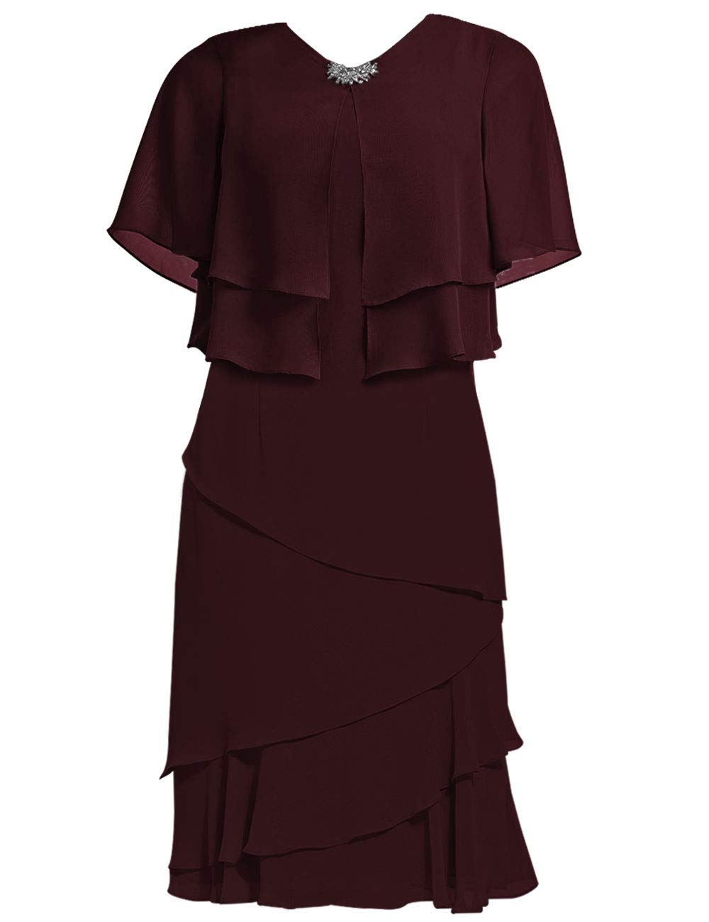 Elegant Short Chiffon Mother of The Bride Dress with Pleats - Formal Evening Gown for Wedding Guest - Perfect for Spring/Summer Weddings, Cocktail Parties & Special Occasions