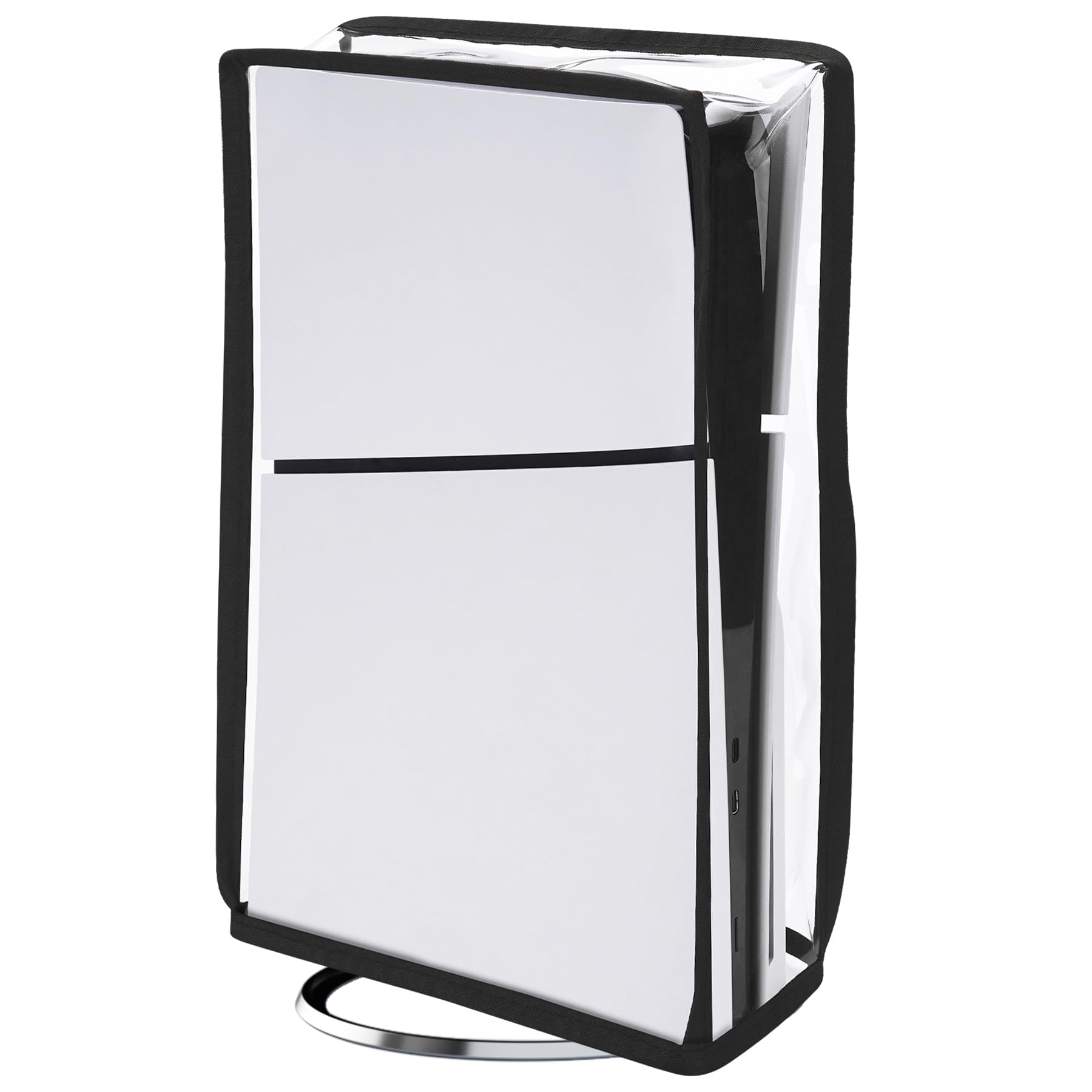 PlayVital Vertical Case for PS5 Slim Disc Edition - Clear Waterproof Dustproof Protective Cover for PS5 Slim Console - Perfect for Travel, Storage & Display