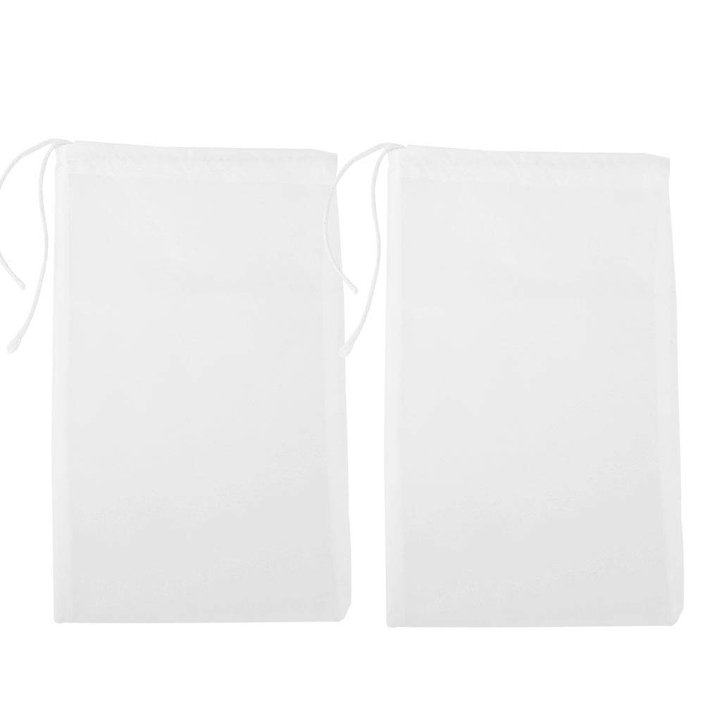 Reusable 2-Pack Wide Opening Straining Bags for Spices, Soy Milk, Nut Milk & Herbal Tea - Food Grade Filter Mesh for Kitchen, Brewing & DIY Projects