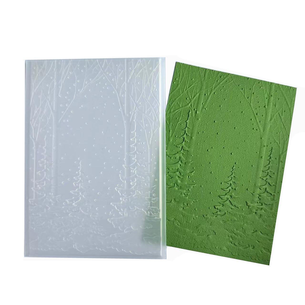 Arbuya 3D Woodland Winter Tree Embossing Folder for Card Making, Scrapbooking & Paper Crafts - Perfect for DIY Greeting Cards, Journals & Handmade Decorations