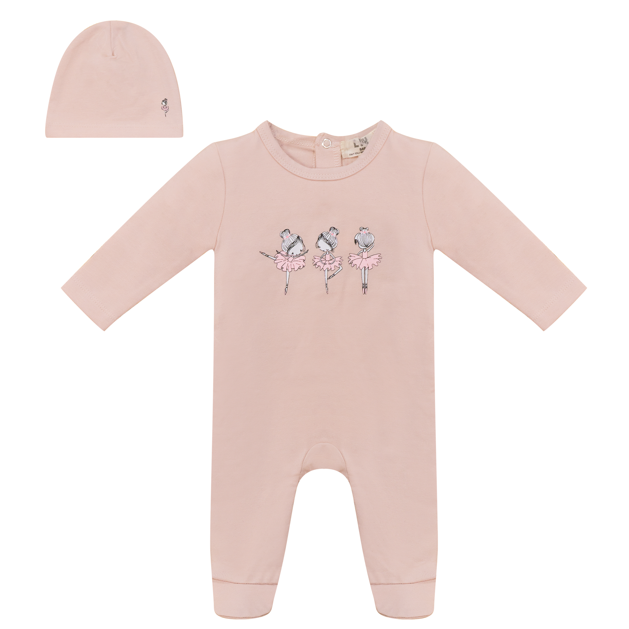 Ballet Plane Print Baby Onesie with Hat - Soft Cotton Romper for Infants & Toddlers - Perfect for Airplane Travel, Photo Shoots & Everyday Wear