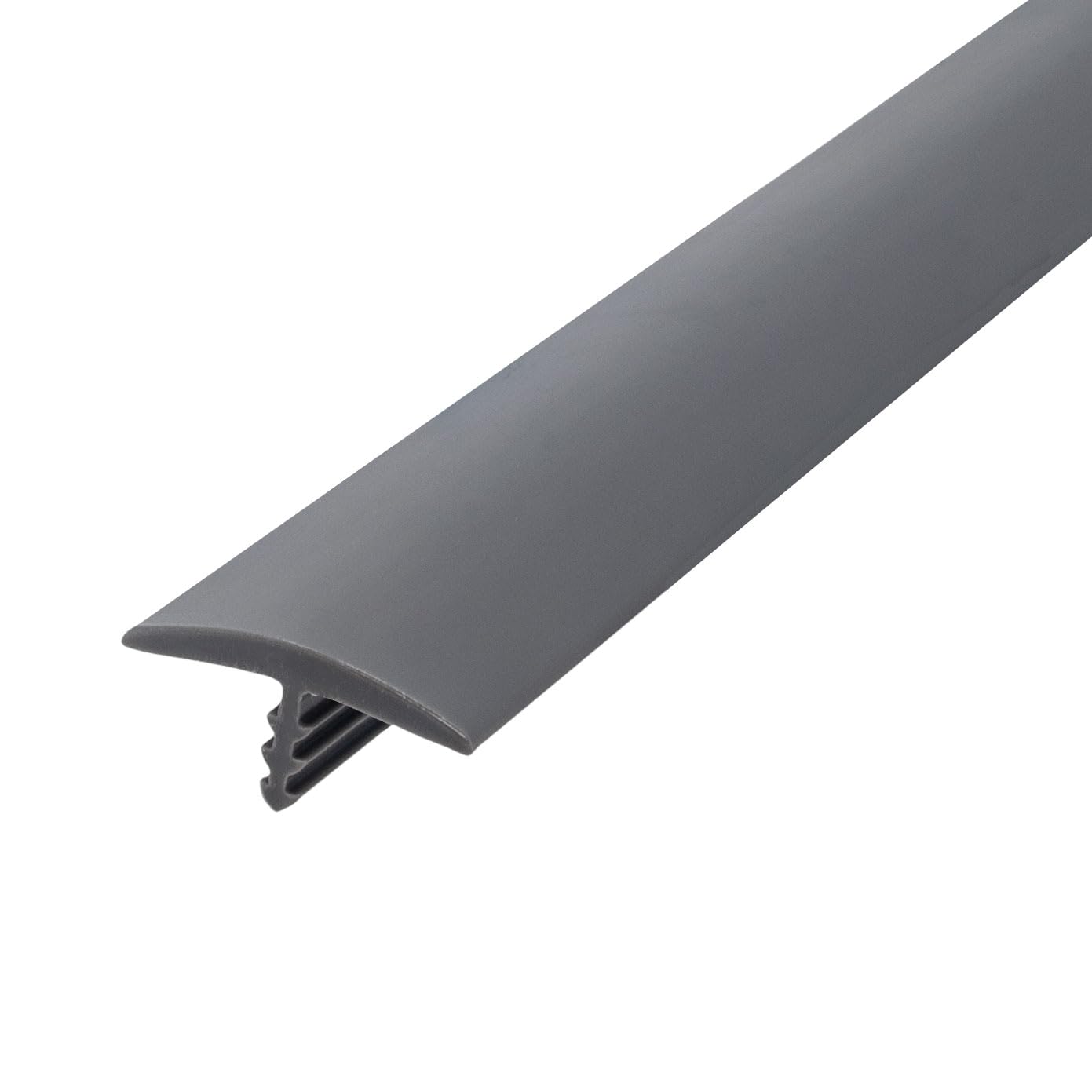 Outwater 3/4 Inch Wide Storm Gray Flexible Plastic T Molding - Polyethylene Center Barb Tee Moulding 250 Foot Coil for Flooring Transitions - Perfect for Commercial Spaces, Home Renovations, and DIY Projects