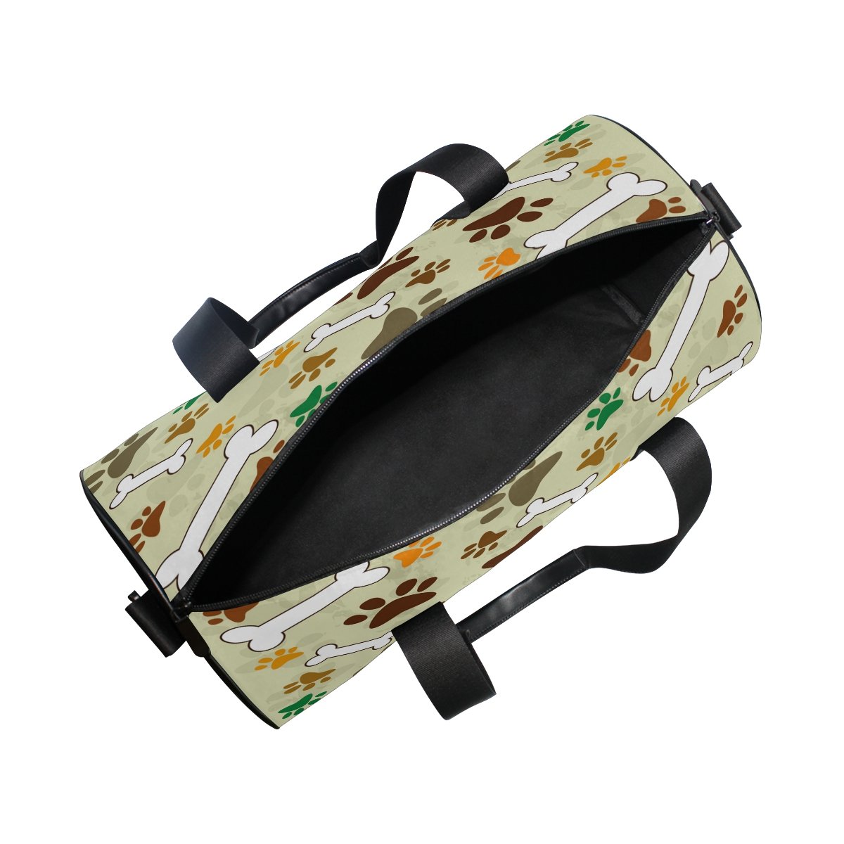 Cartoon Dog Paw Print with Bone Travel Duffel Bag - Waterproof Gym Sports Luggage for Men & Women - Perfect for Travel, Gym, Workout, and Outdoor Adventures