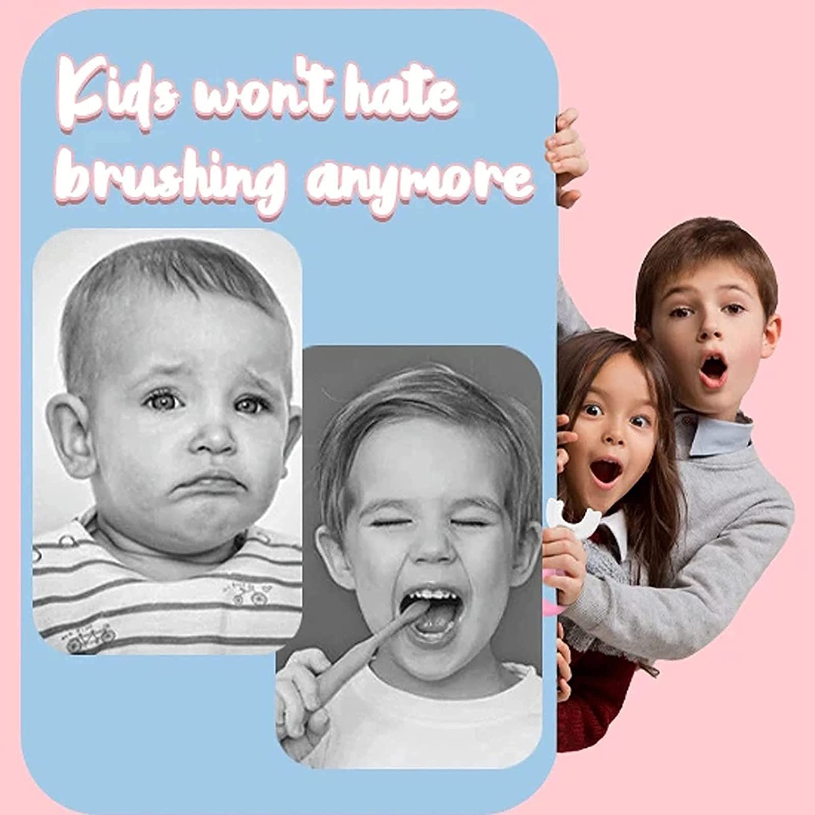 360° U-Shape Electric Toothbrush for Kids - Whitening & Massage, Soft Bristles for Gentle Teeth Cleaning, Perfect for Children's Oral Care & Daily Dental Hygiene
