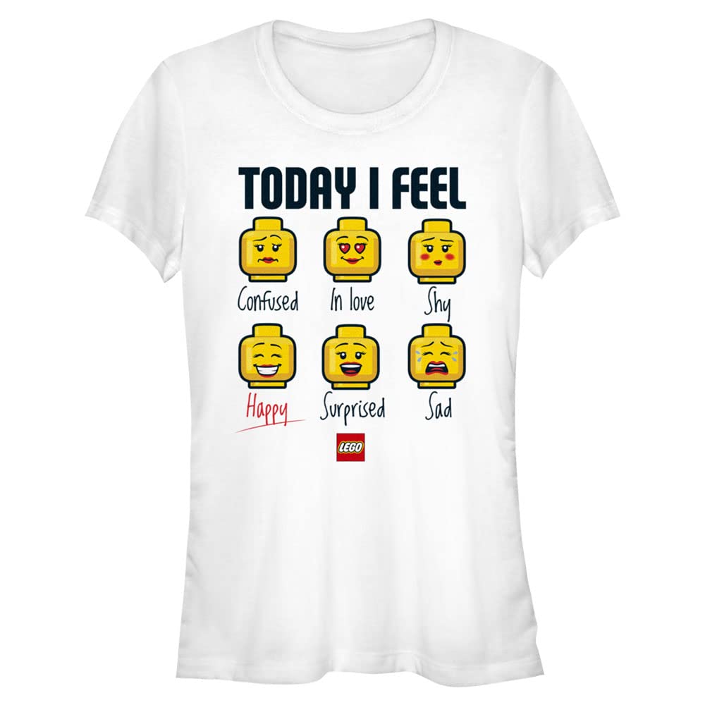Fifth Sun Women's Iconic Expressions of Lego Lady Junior's Short Sleeve T-Shirt | Fun Graphic Tee for Kids & Teens | Perfect for School, Playdates & Lego-Themed Parties