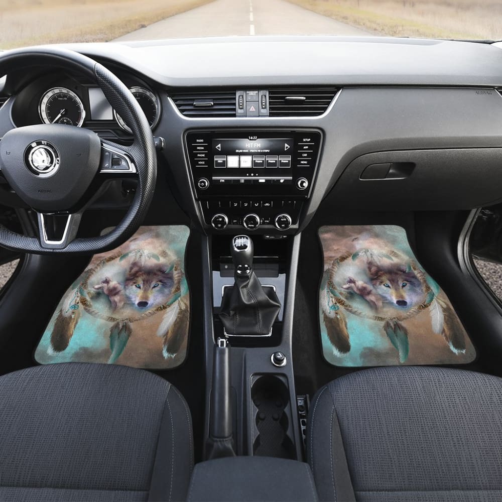 Premium Blue Eyes Wolf Dreamcatcher Car Floor Mats - Durable All-Weather Protection for SUVs, Trucks & Sedans - Perfect for Road Trips & Outdoor Adventures