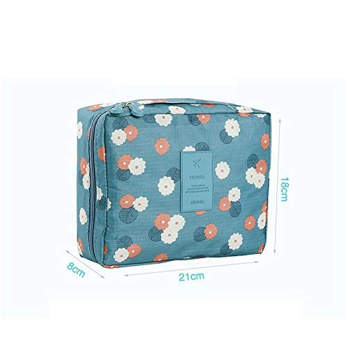 Waterproof Floral Nylon Cosmetic Bag - Multi-Functional Travel Makeup Organizer & Toiletry Pouch for Women | Perfect for Air Travel, Gym, Beach & Daily Essentials Storage