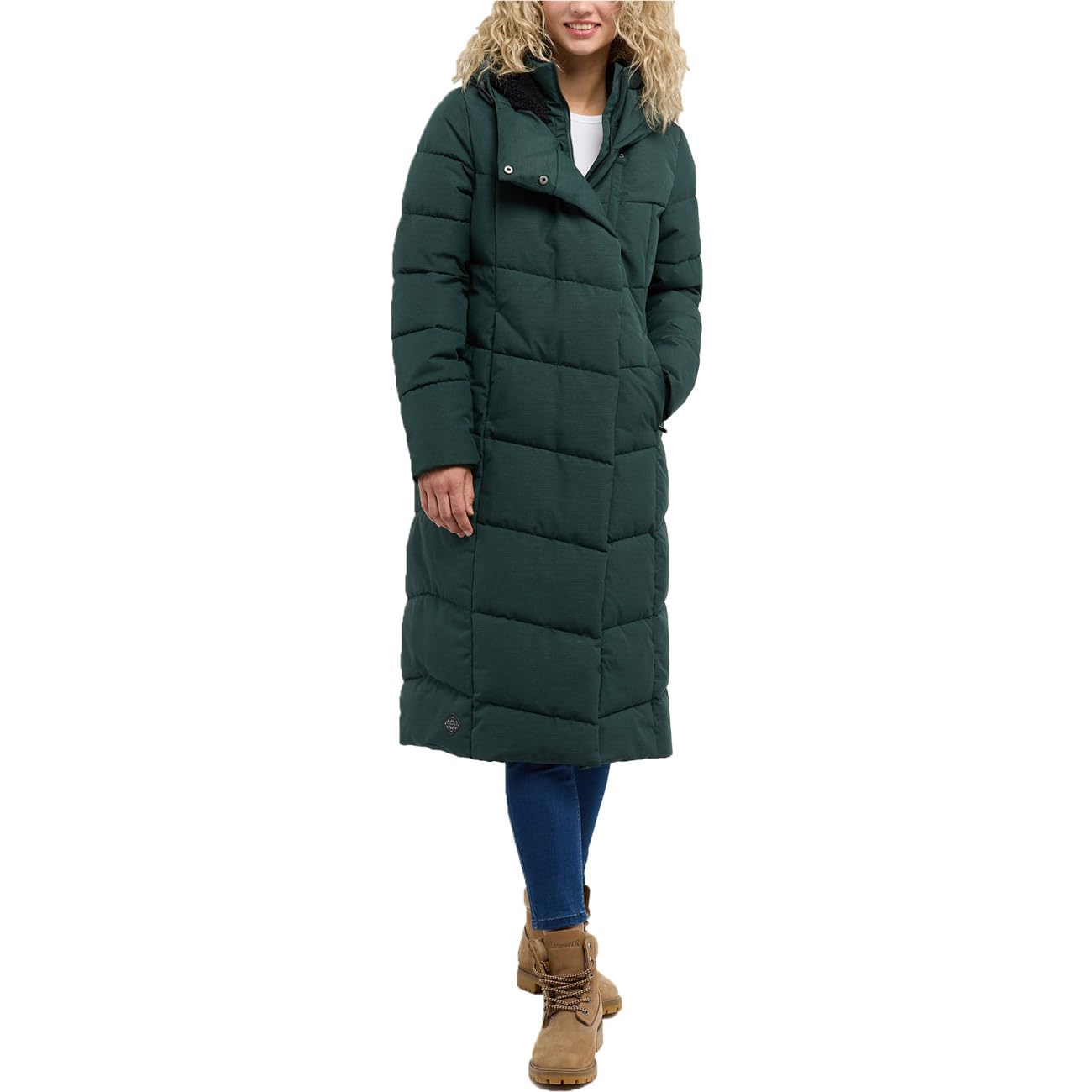 Ragwear Pavla Long Women's Jacket - Stylish Winter Coat for Women, Waterproof Windbreaker with Hood - Perfect for Outdoor Activities, Hiking & Travel