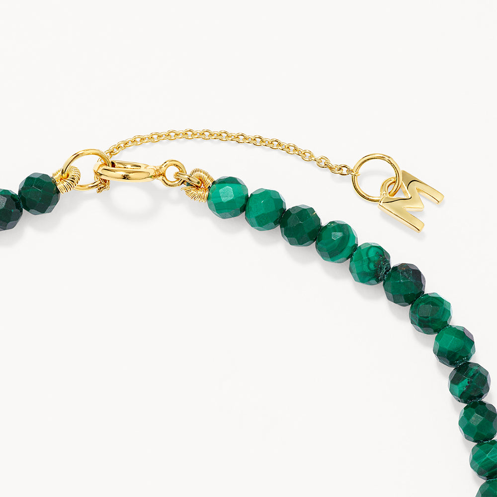 Micro Malachite Bead Bracelet in Gold - Handmade Gemstone Jewelry for Women - Perfect for Everyday Wear, Gifts & Spiritual Healing