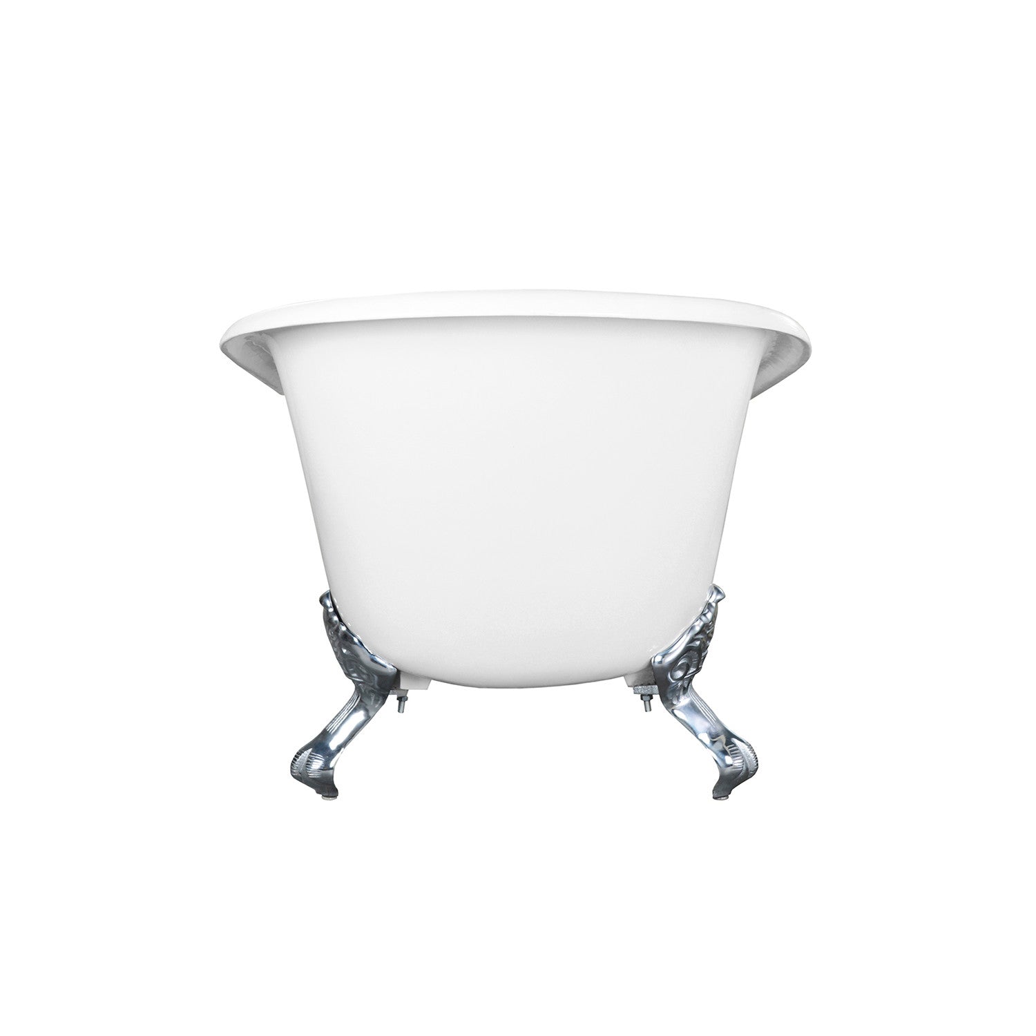 Aqua Eden 67 Inch Cast Iron Clawfoot Bathtub - Classic Flat Rim Single Slipper Design, White with Polished Chrome Finish (No Faucet Drillings) | Vintage Bathroom Decor, Luxury Soaking Tub for Spa-Like Relaxation at Home
