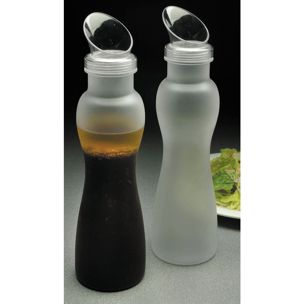 32 oz Clear Plastic Salad Dressing Bottles with 24 Lids - BPA-Free Squeeze Condiment Containers for Restaurant, Kitchen & Catering Use