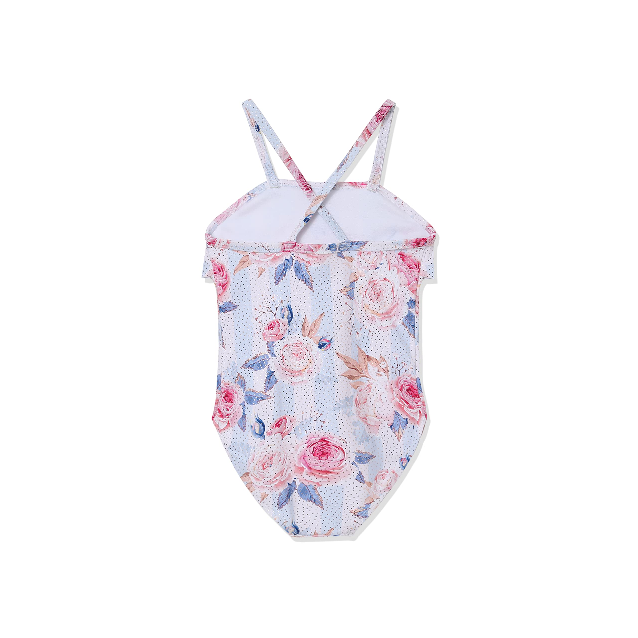 Phineein Girls One-Piece Swimwear - Tropical Fruit Heart Print Ruffled Bathing Suit for Kids | Beach, Pool & Summer Vacation Outfit