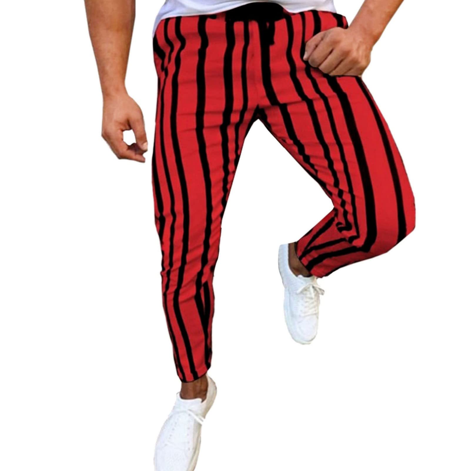 Men's Sweatpants - Comfortable Jogger Pants with Pockets for Casual, Bodybuilding & Sports | Flexible Striped Lounge Pants for Gym, Running & Everyday Wear