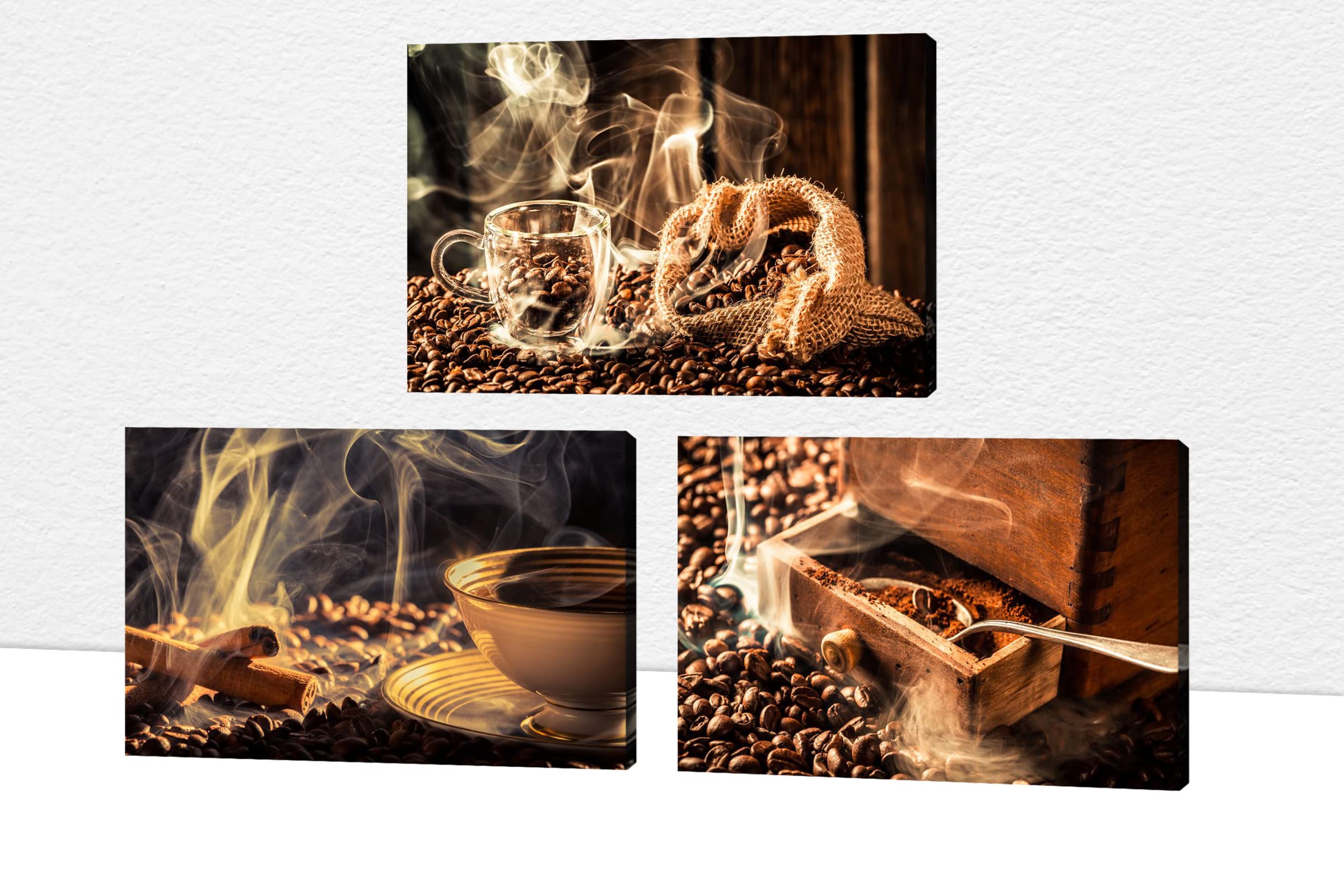 Vintage Coffee Canvas Wall Art Set of 3 - 20