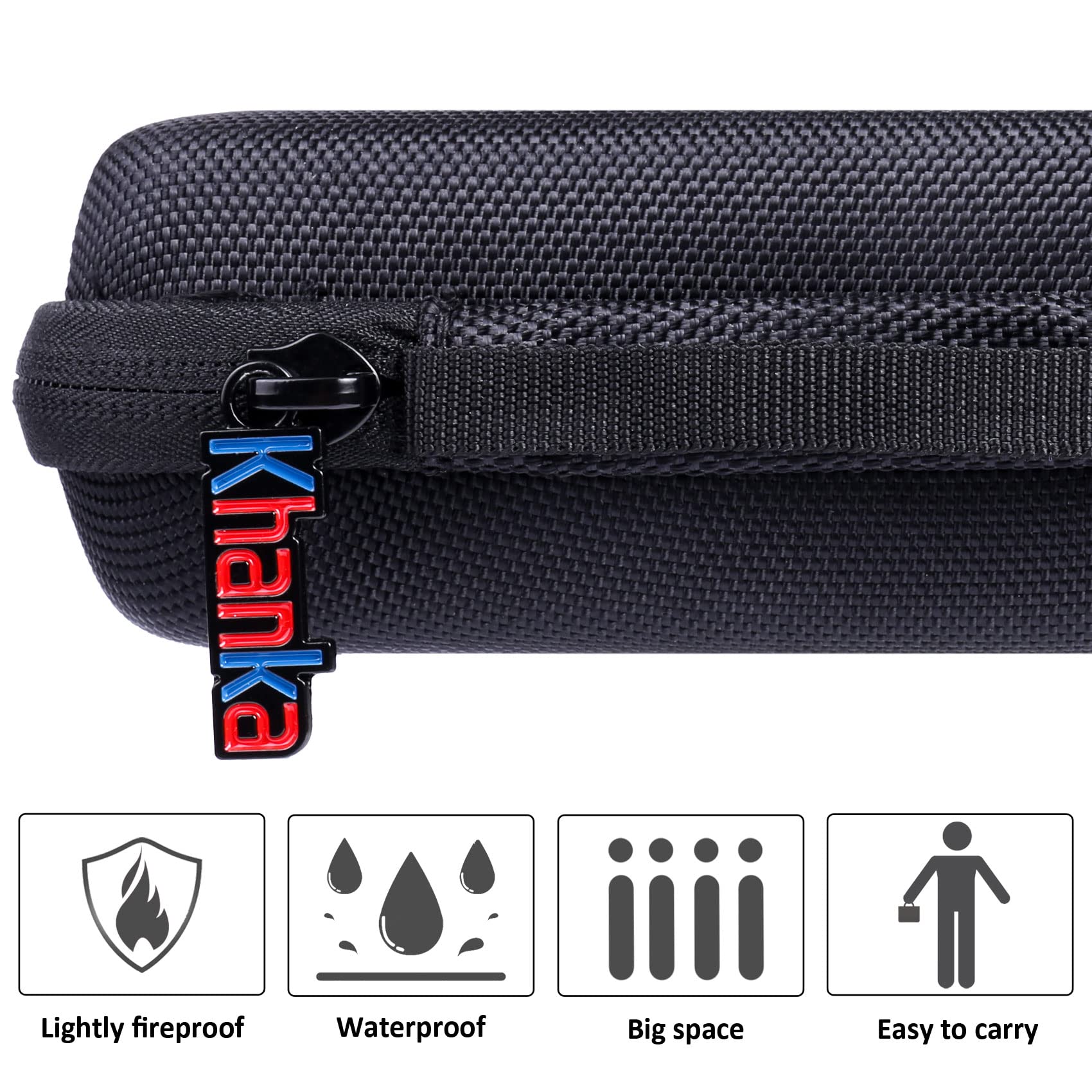 Khanka Hard Storage Case for MUNBYN & NiiMbot D11 Bluetooth Label Printers - Protective Travel Case for Wireless Label Maker Machine (Black) - Perfect for Office, Warehouse & Home Organization