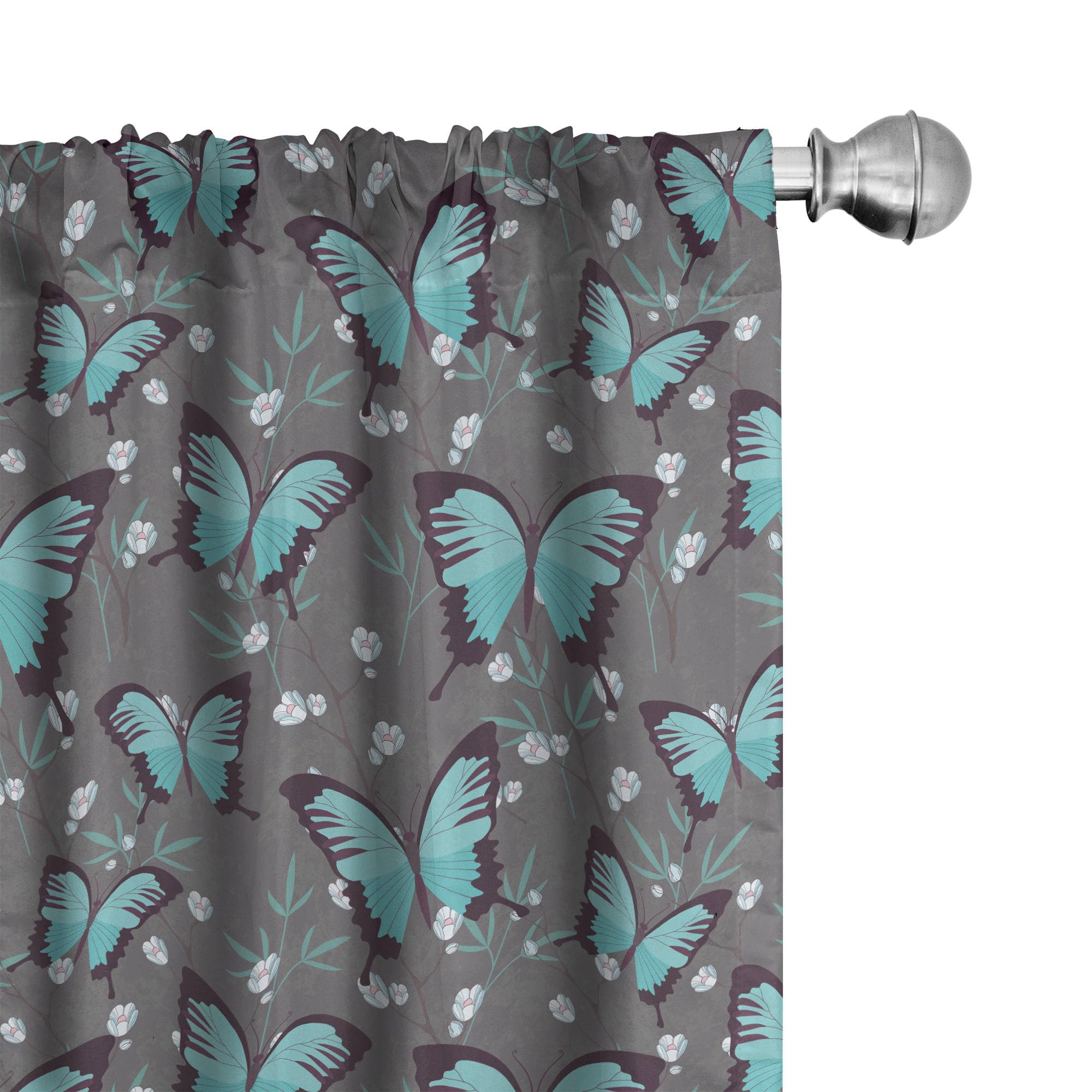Ambesonne Butterfly Print Curtains - 2 Panel Set, 28
