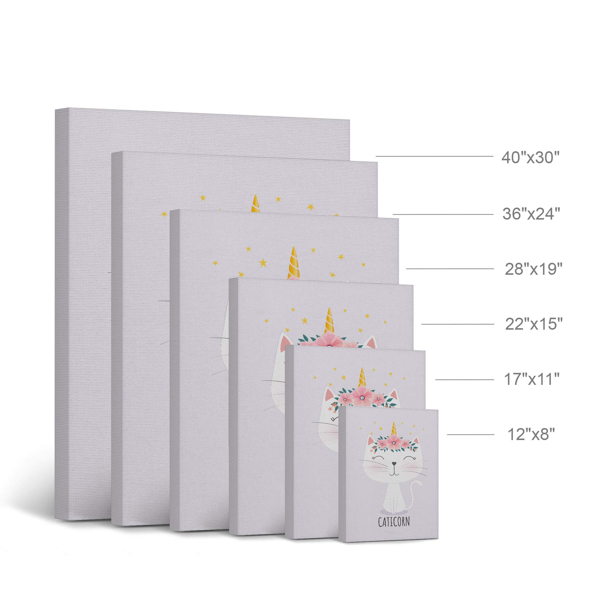 Cute Caticorn Unicorn Canvas Wall Art Set - 'Our Love is Magic' Quote Print for Kids Room, Nursery & Baby Room Decor - Ready to Hang 2-Panel (40x30 inches) Made in USA | Perfect for Birthday Gifts, Baby Showers & Playroom Wall Decor