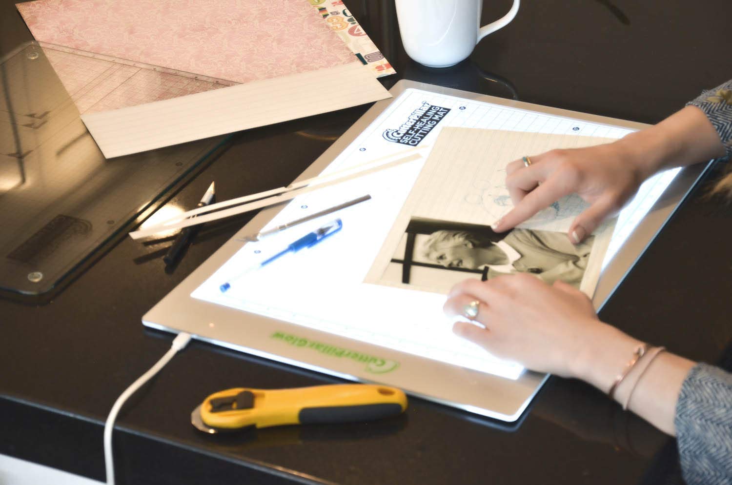 CutterPillar Glow Basic LED Light Pad - A4 Ultra-Thin LED Tracing Light Box for Artists, Designers & Hobbyists - Perfect for Drawing, Sketching, Calligraphy & Tattoo Stenciling