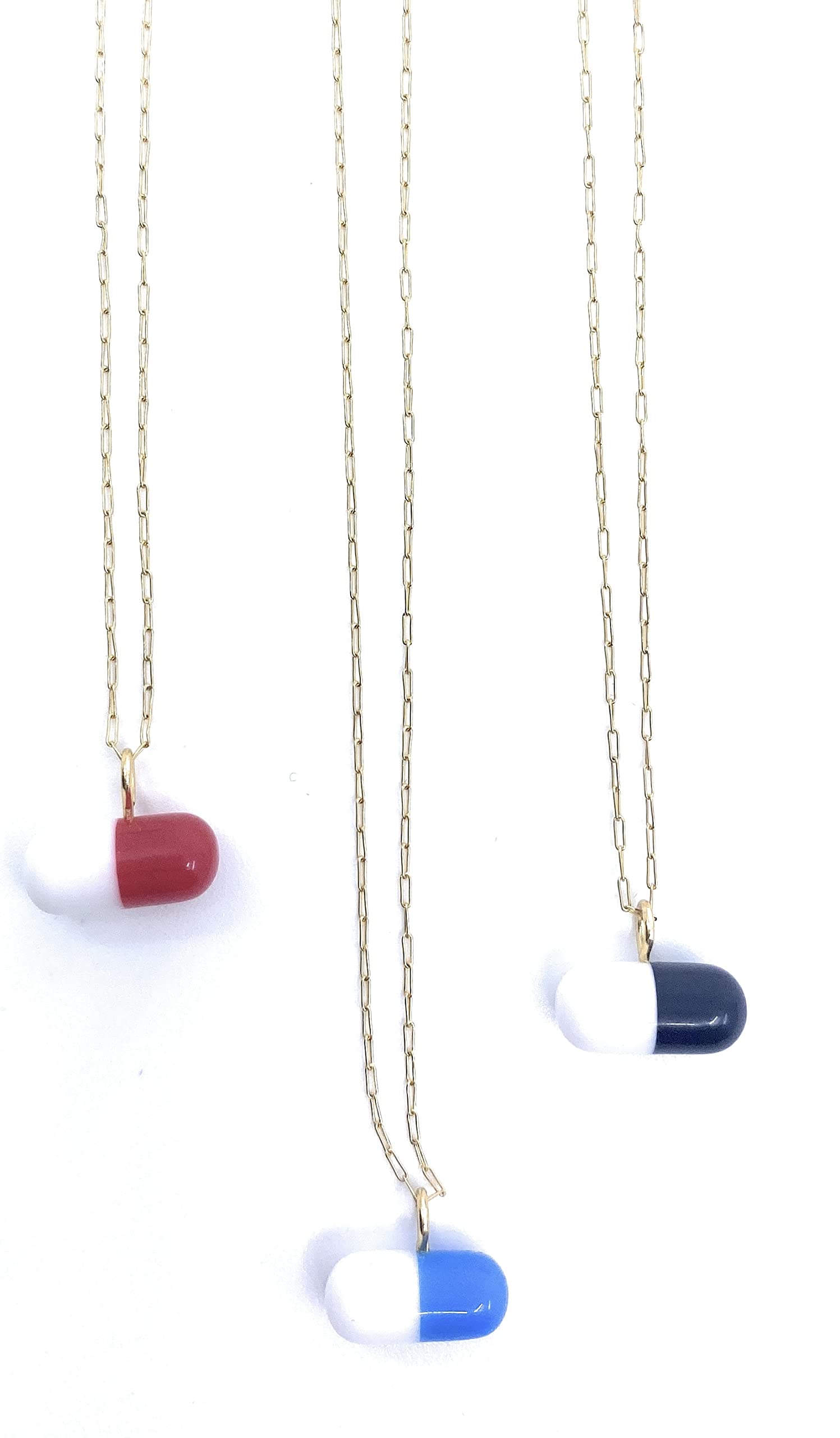 Vintage Retro Chill Pill Necklace for Women & Men - Anxiety Relief Stress Ball Fidget Toy - Red or Blue Color Options (Red) - Perfect Gift for Anxiety, ADHD, Autism & Everyday Stress Relief