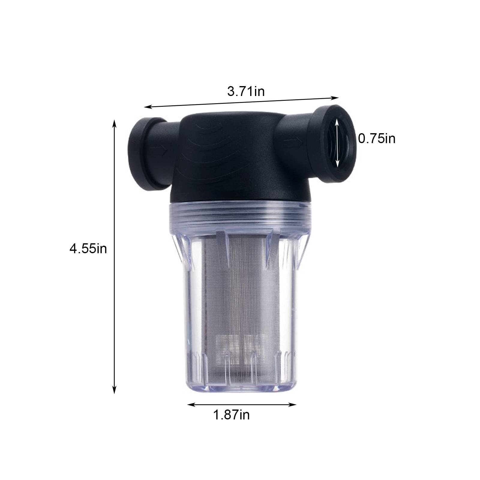1/2 Inch Female NPT In-Line Twist-On Water Pump Strainer Filter with 100 Mesh Stainless Steel Screen - for RV Water Systems, Garden Hose Connections & Pump Protection (Durable Filtration Solution)