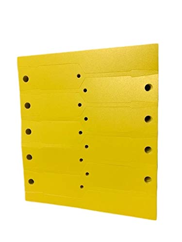 Yellow Self-Locking Key Tags - 50 Pack | Durable Plastic Key ID Tags for Organization | Perfect for Home, Office & Travel Key Management