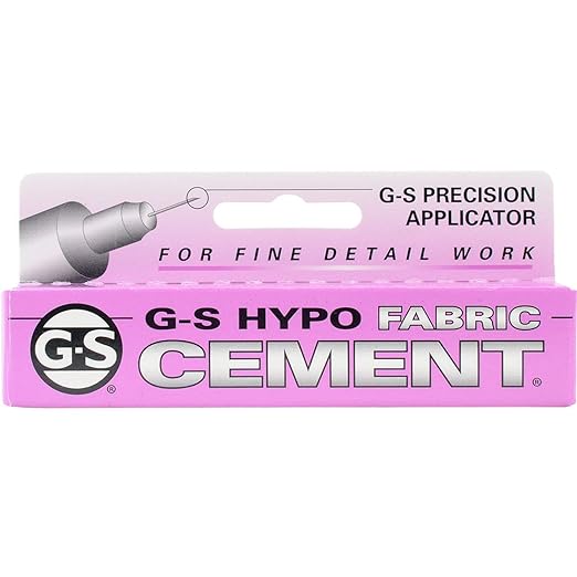 G S Hypo Fabric Cement - 1/3 fl. oz (9ml) - Strong Adhesive for Shoes, Leather, Rubber & Fabric Repair - Perfect for DIY Crafts, Upholstery & Footwear Fixes