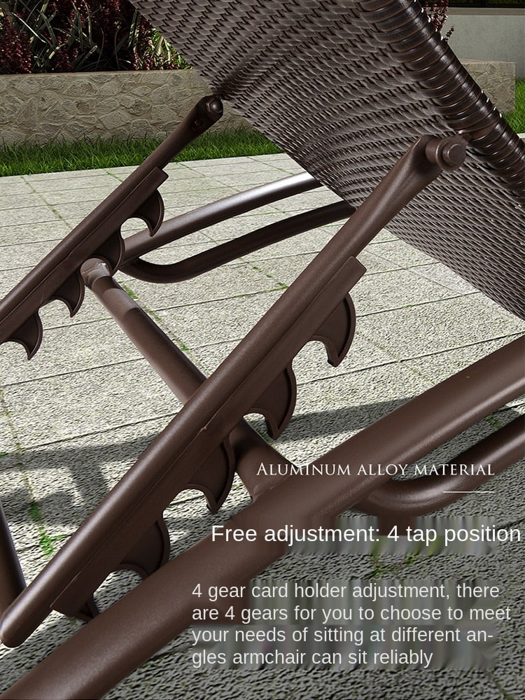 Premium Sun Lounger No.12 - Adjustable Outdoor Chaise Lounge with Cushion - Perfect for Poolside, Beach, Patio & Backyard Relaxation