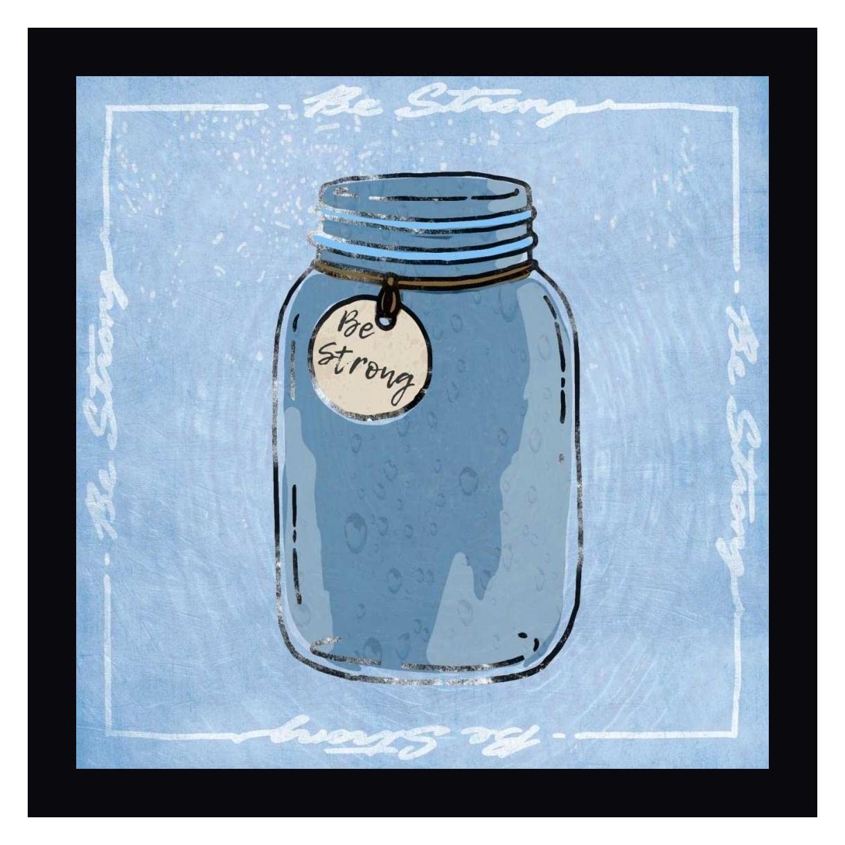 Marcus Prime Jar Of Strength - 20x20 Inch Framed Canvas Wall Art Print with Black Frame - Ready to Hang - Perfect for Living Room, Bedroom & Office Decor