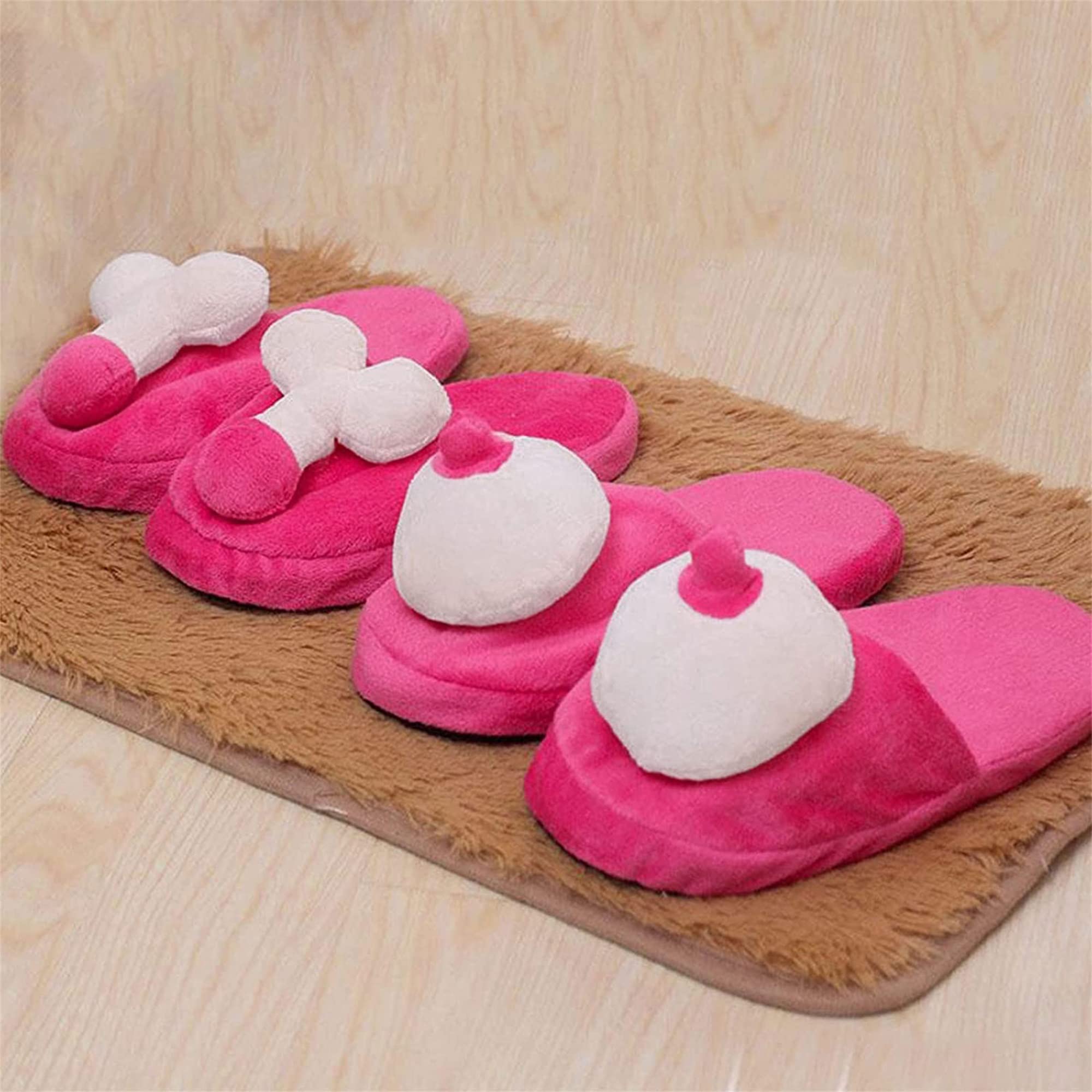 YILEEGOO Unisex Funny Animal Slippers - Cute Cozy Indoor/Outdoor House Shoes with Non-Slip Sole - Perfect Gift for Women & Men (Winter Warm Furry Slippers for Home, Office, Dorm Room)