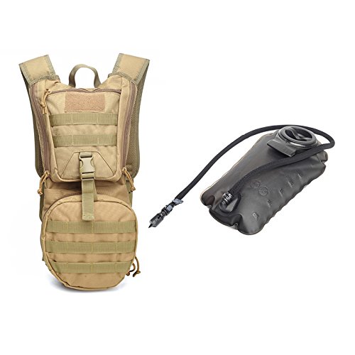 Tactical Hydration Pack 3L Water Bladder - Lightweight Military Molle Backpack for Hiking, Camping & Outdoor Adventures