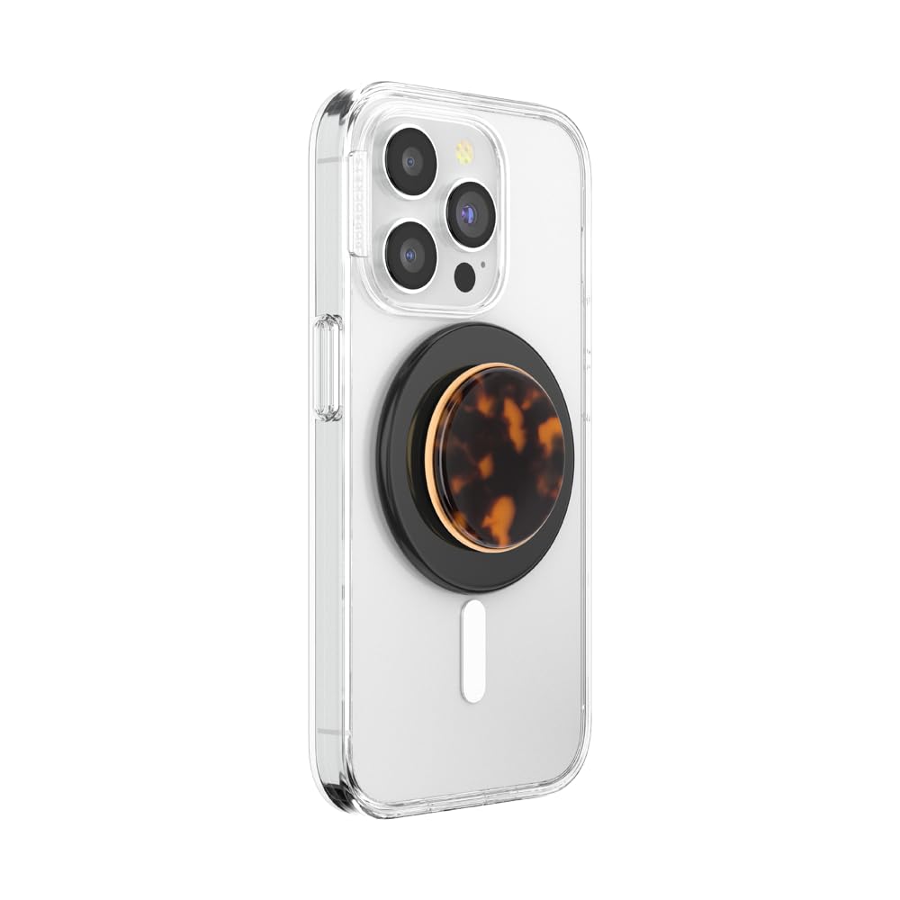 PopSockets MagSafe Phone Grip & Holder - Wireless Charging Compatible, Ergonomic Phone Stand for iPhone 14/13/12 (Tortoise Shell Design) - Perfect for Driving, Video Calls & Hands-Free Use